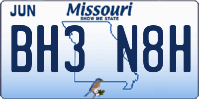 MO license plate BH3N8H