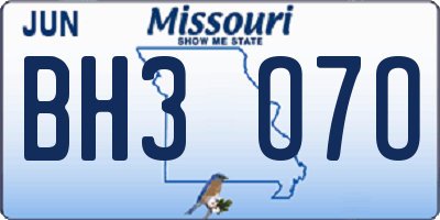 MO license plate BH3O7O