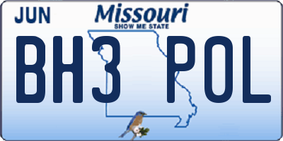 MO license plate BH3P0L