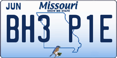 MO license plate BH3P1E