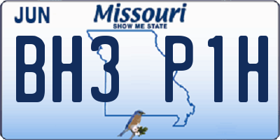 MO license plate BH3P1H