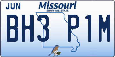 MO license plate BH3P1M
