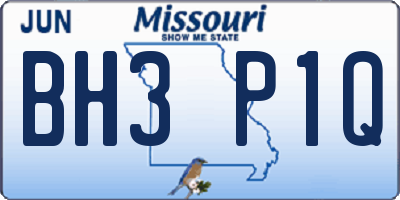 MO license plate BH3P1Q