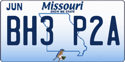 MO license plate BH3P2A