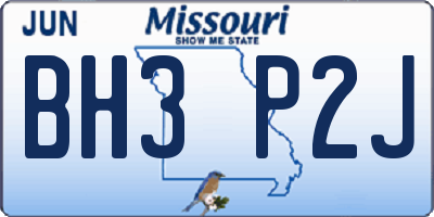 MO license plate BH3P2J