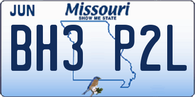 MO license plate BH3P2L