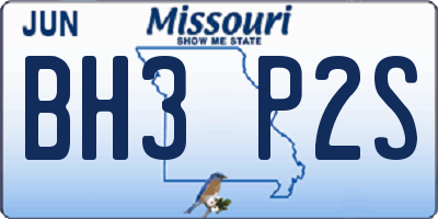 MO license plate BH3P2S