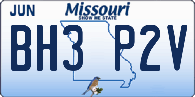 MO license plate BH3P2V