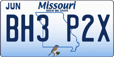 MO license plate BH3P2X