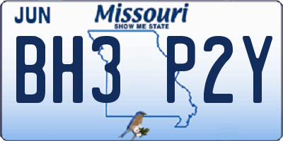 MO license plate BH3P2Y