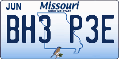 MO license plate BH3P3E