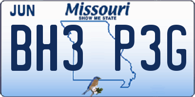 MO license plate BH3P3G
