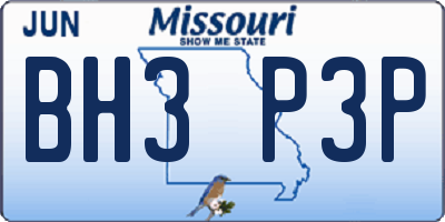 MO license plate BH3P3P