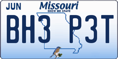 MO license plate BH3P3T