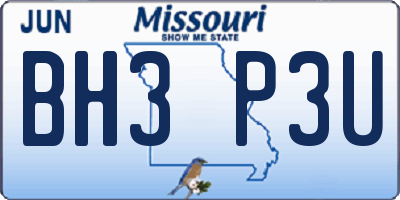 MO license plate BH3P3U