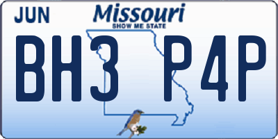 MO license plate BH3P4P