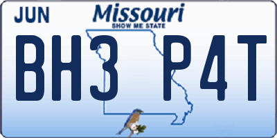 MO license plate BH3P4T