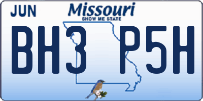 MO license plate BH3P5H