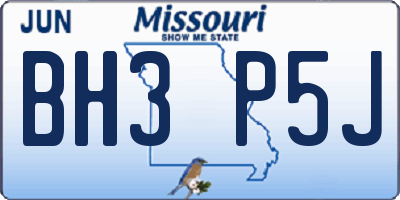 MO license plate BH3P5J