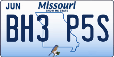 MO license plate BH3P5S