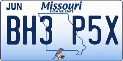 MO license plate BH3P5X