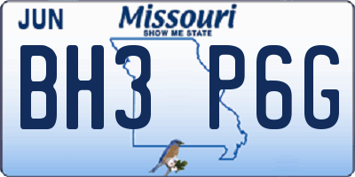MO license plate BH3P6G