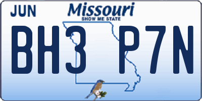MO license plate BH3P7N