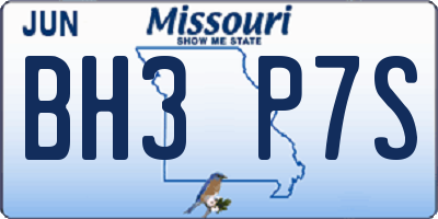 MO license plate BH3P7S