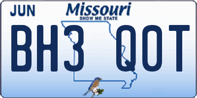 MO license plate BH3Q0T