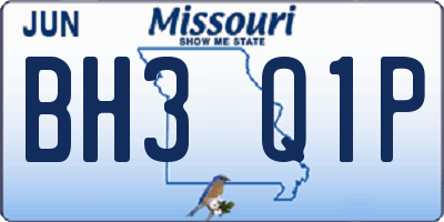 MO license plate BH3Q1P