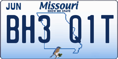 MO license plate BH3Q1T