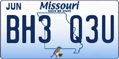 MO license plate BH3Q3U