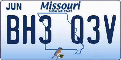 MO license plate BH3Q3V