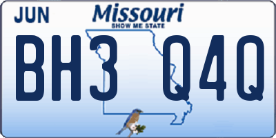 MO license plate BH3Q4Q
