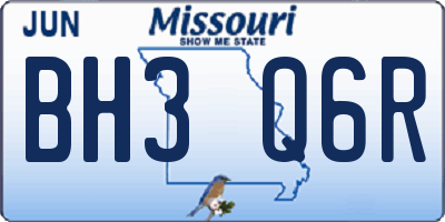 MO license plate BH3Q6R