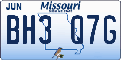 MO license plate BH3Q7G