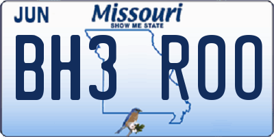 MO license plate BH3R0O