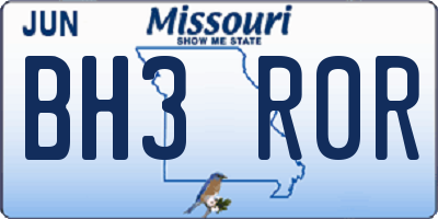 MO license plate BH3R0R