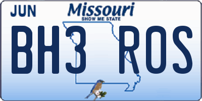 MO license plate BH3R0S