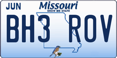 MO license plate BH3R0V