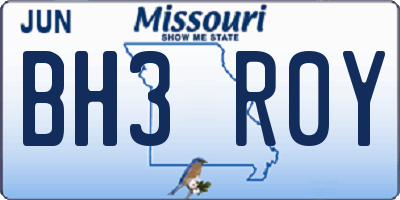 MO license plate BH3R0Y