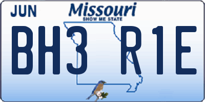 MO license plate BH3R1E