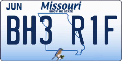 MO license plate BH3R1F