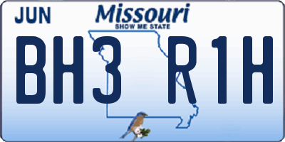 MO license plate BH3R1H