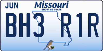 MO license plate BH3R1R