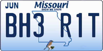 MO license plate BH3R1T