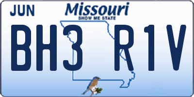 MO license plate BH3R1V
