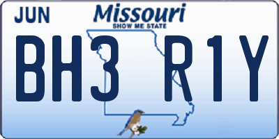 MO license plate BH3R1Y