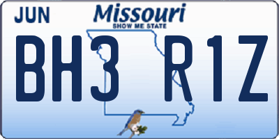 MO license plate BH3R1Z