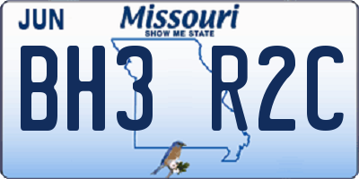 MO license plate BH3R2C